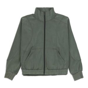 Lululemon Brushed Softstreme Funnel-Neck Zip Up Smoked Spruce Green Size 2